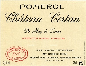 Chateau Certan de May 2012 Pomerol Bordeaux 750ml/Btl 12/case