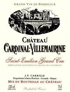 Chateau Cardinal Villemaurine 1970 St Emilion Bordeaux 1500ml/Btl 6/case
