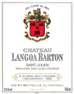 Chateau Langoa Barton 1996 St Julien Bordeaux 750ml/Btl 12/case