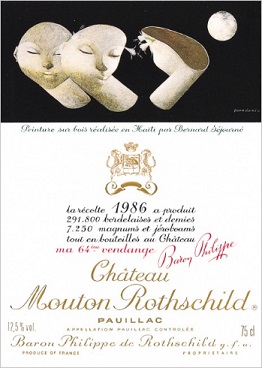 Chateau Mouton Rothschild (Stained Label) 1986 Pauillac Bordeaux 750ml/Btl 12/case