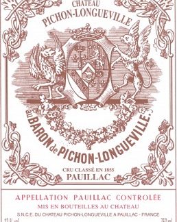 Chateau Pichon Baron 1989 Pauillac Bordeaux 750ml/Btl 12/case