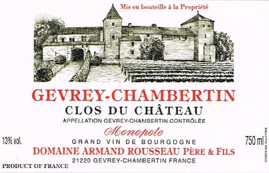 Armand Rousseau Gevrey Chambertin Clos du Chateau 2013 Cote de Nuits Burgundy 750ml/Btl 6/case