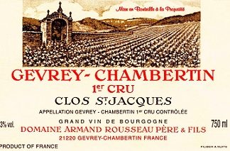 Armand Rousseau Gevrey Chambertin 1er Clos St Jacques 2006 Cote de Nuits Burgundy 750ml/Btl  12/case