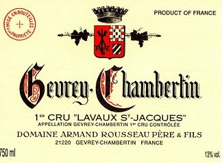 Armand Rousseau Gevrey Chambertin 1er Lavaux St Jacques 2004 750ml/Btl 12/case