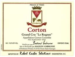 Bertrand Ambroise Corton Clos Rognet Grand Cru 2009 Cote de Beaune Burgundy 750ml/Btl  12/case