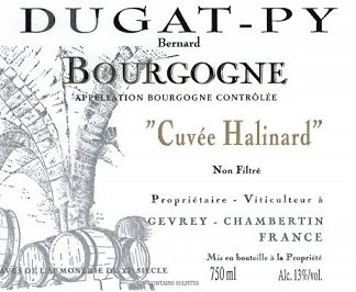 Bernard Dugat Py Bourgogne Cuvee Halinard 2014 Bourgogne Burgundy 750ml/Btl 6/case