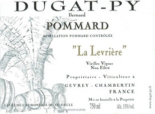 Bernard Dugat Py Pommard La Levriere VV 2010 Cote de Nuits Burgundy 750ml/Btl 12/case