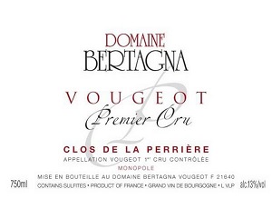 Bertagna Vouget 1er Clos de la Perriere 1988 Cote de Nuits Burgundy 750ml/Btl  6/case