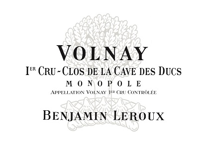Benjamin Leroux Volnay 1er Clos de la Cave des Ducs 2009 Cote de Beaune Burgundy 750ml/Btl 6/case