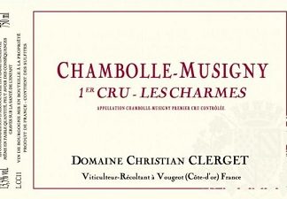 Christian Clerget Chambolle Musigny 1er Charmes 2019 Cote de Nuits Burgundy 750ml/Btl  6/case