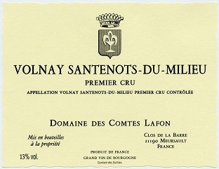 Comtes Lafon Volany 1er Santenots du Milieu 1998 Cote de Beaune Burgundy 750ml/Btl  6/case