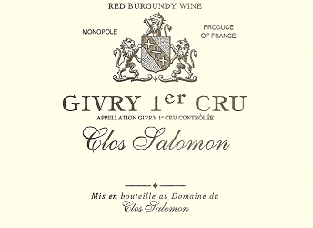 Domaine du Clos Salomon Givry 1er Clos Salomon 2010 Cote Chalonnaise Burgundy 750ml/Btl 12/case