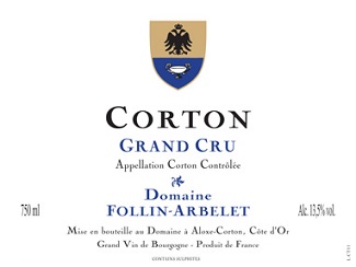 Follin Arbelet Corton Grand Cru 2009 Cote de Beaune Burgundy 750ml/Btl 12/case