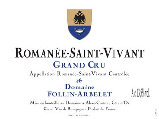 Follin Arbelet Romanee St Vivant Grand Cru 2008 Cote de Nuits Burgundy 750ml/Btl  12/case