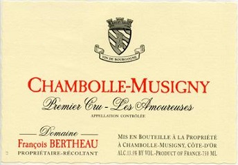 Francois Bertheau Chambolle Musigny 1er Amoureuses 2014 Cote de Nuits Burgundy 750ml/Btl 12/case