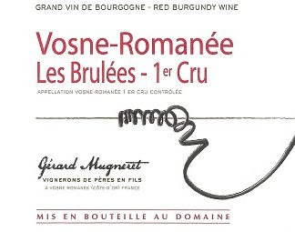 Gerard Mugneret Vosne Romanee 1er Brulees 2012 Cote de Nuits Burgundy 750ml/Btl  12/case