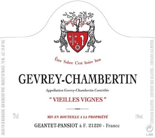 Geantet Pansiot Gevrey Chambertin  VV 2010 Cote de Nuits Burgundy 750ml/Btl  12/case