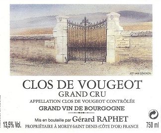 Gerard Raphet Clos de Vougeot Grand Cru 2004 750ml/Btl  12/case