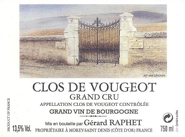 Gerard Raphet Clos de Vougeot Grand Cru 2004 750ml/Btl 12/case