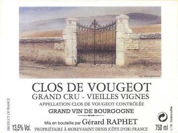 Gerard Raphet Clos de Vougeot Grand Cru VV 2009 Cote de Nuits Burgundy 750ml/Btl 12/case