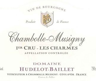 Hudelot Baillet Chambolle Musigny 1er Charmes 2010 Cote de Nuits Burgundy 750ml/Btl  6/case
