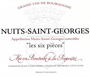 Jean Chauvenet Nuits St Georges Les Six Pieces 2008 Cote de Nuits Burgundy 750ml/Btl  12/case