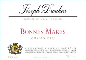 Joseph Drouhin Bonnes Mares Grand Cru (Stained, Torn Label) 1992 Cote de Nuits Burgundy 750ml/Btl 12/case