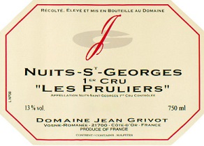 Jean Grivot Nuits St Georges 1er Pruliers 1998 Cote de Nuits Burgundy 750ml/Btl  6/case