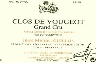 Jean Michel Guillon Clos de Vougeot Grand Cru 2012 Cote de Nuits Burgundy 750ml/Btl  12/case