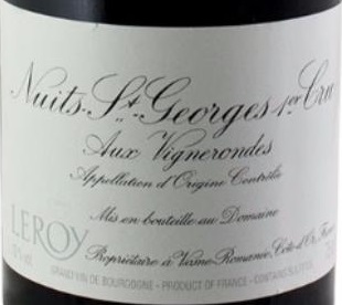 Leroy Nuits St Georges 1er Vignerondes 2007 Cote de Nuits Burgundy 750ml/Btl 12/case