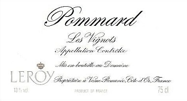 Leroy Pommard Les Vignots 2005 Cote de Beaune Burgundy 750ml/Btl 12/case