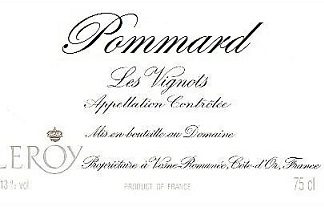 Leroy Pommard Les Vignots 2013 Cote de Beaune Burgundy 750ml/Btl  3/case
