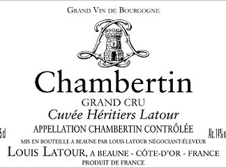 Louis Latour Chambertin Grand Cru Cuvee Heritiers Latour 2014 Cote de Nuits Burgundy 750ml/Btl  6/case