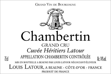 Louis Latour Chambertin Grand Cru Cuvee Heritiers Latour 2014 Cote de Nuits Burgundy 750ml/Btl 6/case