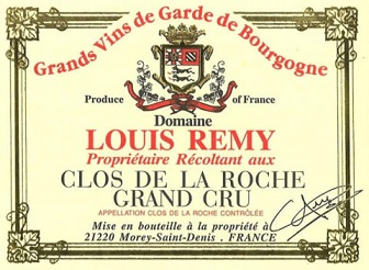 Louis Remy Clos de la Roche Grand Cru 2005 Cote de Nuits Burgundy 750ml/Btl 6/case
