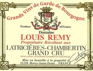 Louis Remy Latricieres Chambertin Grand Cru 2002 Cote de Nuits Burgundy 750ml/Btl  12/case