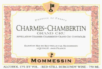 Mommessin Charmes Chambertin Grand Cru (Torn Label) 1990 Cote de Nuits Burgundy 750ml/Btl 12/case