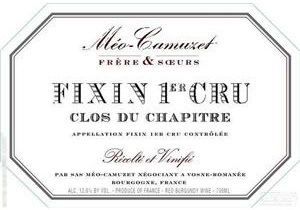 Meo Camuzet Frere et Soeurs Fixin 1er du Chapitre 2009 Cote de Nuits Burgundy 750ml/Btl  12/case