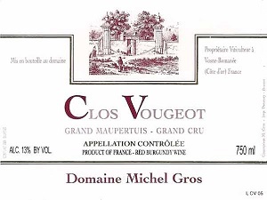 Michel Gros Clos de Vougeot Grand Cru 2007 Cote de Nuits Burgundy 750ml/Btl  12/case