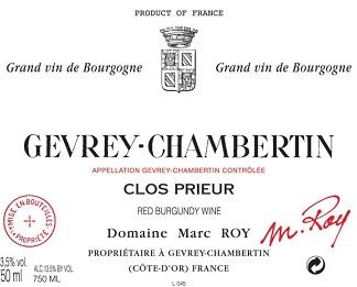 Marc Roy Gevrey Chambertin Clos Parieur 2010 Cote de Nuits Burgundy 750ml/Btl  12/case