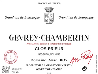 Marc Roy Gevrey Chambertin Clos Parieur 2010 Cote de Nuits Burgundy 750ml/Btl 12/case