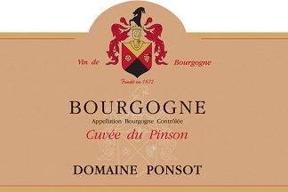Domain Ponsot Bourgogne Cuvee du Pinson 2018 Bourgogne Burgundy 750ml/Btl  6/case