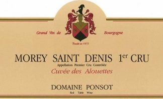 Domain Ponsot Morey St Denis 1er Cru Cuvee des Alouetes 2013 Cote de Nuits Burgundy 750ml/Btl  6/case
