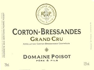 Poisot Pere et Fils Cortn Bressandes Grand Cru 2013 Cote de Beaune Burgundy 750ml/Btl 12/case
