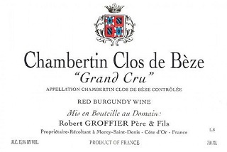 Robert Groffier Chambertin Clos de Beze Grand Cru (Torn Label) 2014 Cote de Nuits Burgundy 750ml/Btl 12/case