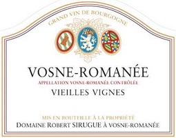 Robert Sirugue Vosne Romanee VV 2015 Cote de Nuits Burgundy 750ml/Btl 6/case