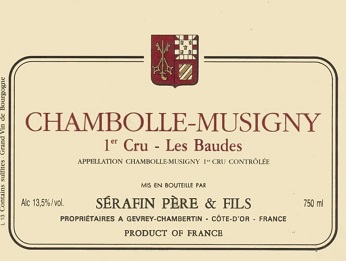 Serafin Pere et Fils Chambolle Musigny 1er Baudes 2009 Cote de Nuits Burgundy 750ml/Btl 12/case
