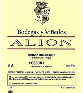 Alion 1998 Ribera del Duero Castilla y Leon 750ml/Btl  12/case