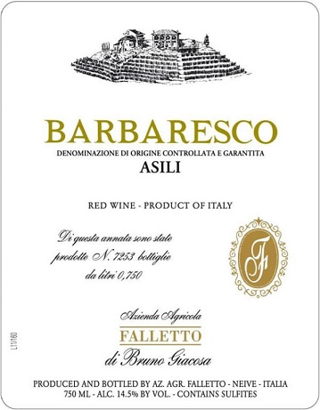 Bruno Giacosa Barbaresco Asili 2007 Barbaresco Piedmont 750ml/Btl 6/case