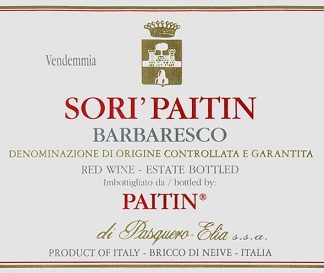 Paitin di Pasquero Elia Barbaresco Sori Paitin 1999 Barbaresco Piedmont 750ml/Btl 6/case
